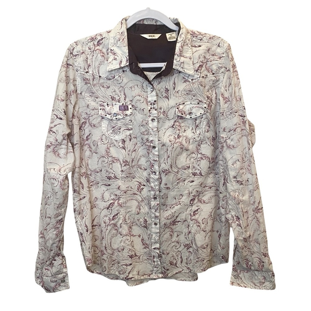 20X Brand - Purple Paisley Western Shirt - XL